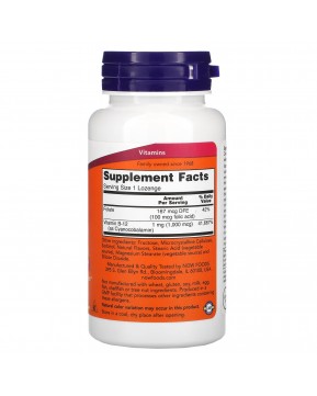 NOW Foods, витамин B12, 1000 мкг, 250 пастилок